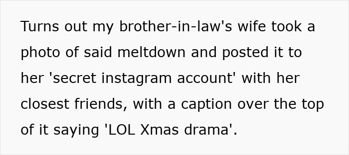 Woman furious over BIL's wife sharing photo of her 2-year-old's meltdown, captioned LOL Xmas drama Woman furious over BIL's wife sharing photo of her 2-year-old's meltdown, captioned LOL Xmas drama