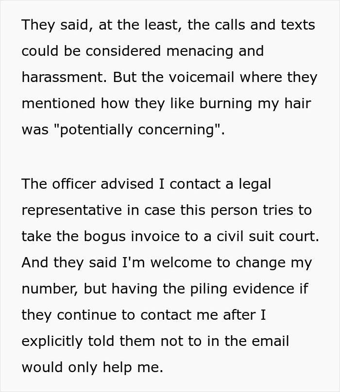 Text from a story about a woman sharing an absolutely crazy story about her hair stylist and a weird shrine for her hair.