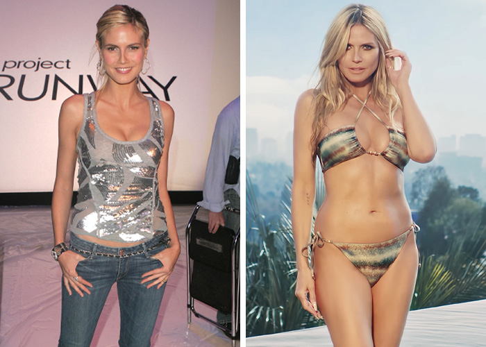 Famous woman known for looking forever young at a public event and in a bikini outdoors, showcasing ageless beauty.