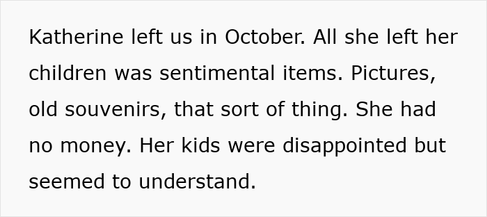 Text excerpt about step kids and mom loss money, describing sentimental items left behind after mother’s passing. Text excerpt about step kids and mom loss money, describing sentimental items left behind after mother’s passing.