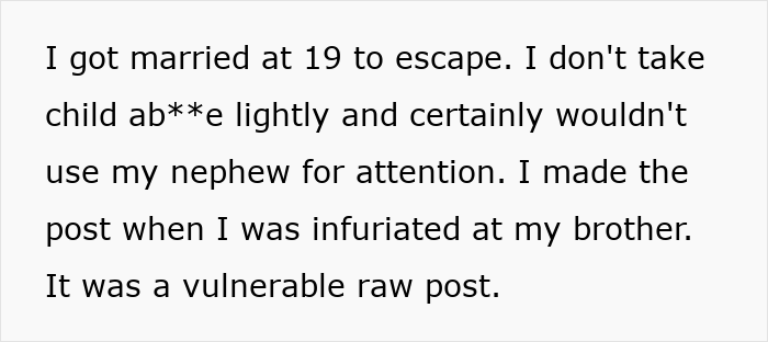 Text post with a mom of 6 feeling stressed and overwhelmed after her brother blocks her number while babysitting his son.