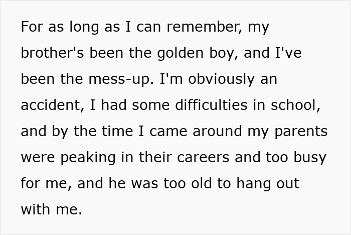 Text excerpt describing personal family struggles and feelings of being the lesser sibling and misfit in a complicated past life. Text excerpt describing personal family struggles and feelings of being the lesser sibling and misfit in a complicated past life.