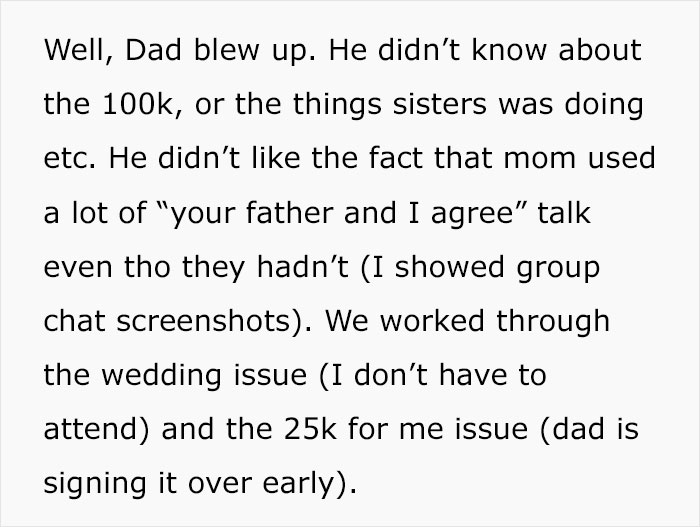 Text about family meeting resolving issues after sister turns into a bridezilla, causing messy conflicts and tensions. Text about family meeting resolving issues after sister turns into a bridezilla, causing messy conflicts and tensions.