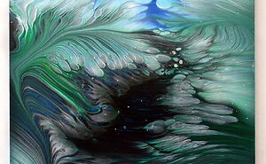 Feathery Acrylic Pour Painting | Relaxing Straight Pour Fluid Art Technique