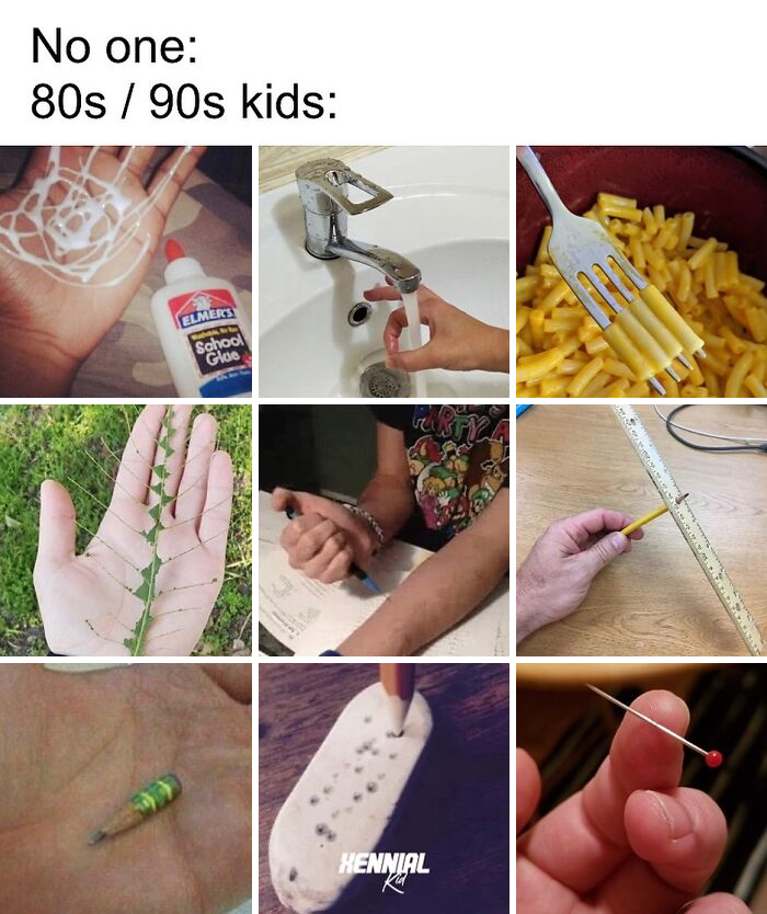 Collage of nostalgic activities and objects that might make Xenials go on a nostalgic trip down memory lane.