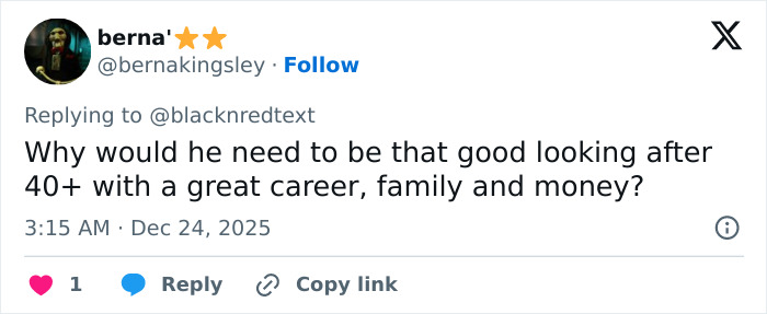 Tweet commenting on the appearance of a 2000s teen heartthrob at 48, questioning the need to look good after 40. Tweet commenting on the appearance of a 2000s teen heartthrob at 48, questioning the need to look good after 40.