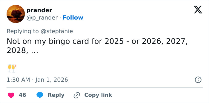 Screenshot of a tweet replying about unexpected events in 2025 and beyond, linked to Amy Sedaris transphobic jab controversy. Screenshot of a tweet replying about unexpected events in 2025 and beyond, linked to Amy Sedaris transphobic jab controversy.