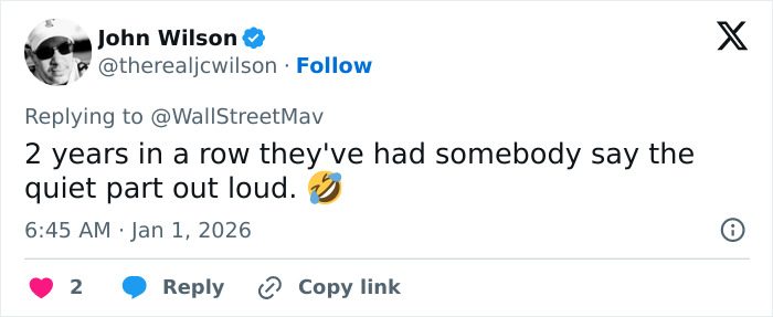 Tweet from John Wilson commenting on repeated outspoken remarks during CNN's New Year's Eve broadcast involving Amy Sedaris. Tweet from John Wilson commenting on repeated outspoken remarks during CNN's New Year's Eve broadcast involving Amy Sedaris.