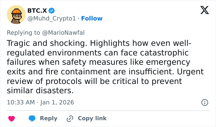 Screenshot of a tweet discussing the ski resort explosion and the need for improved safety measures to prevent disasters.