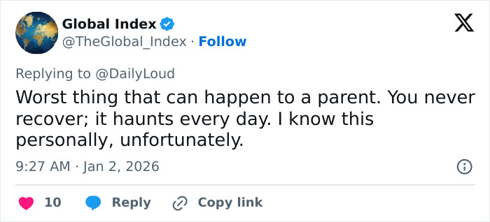 Screenshot of a tweet about the trauma parents face, related to Tommy Lee Jones' joke about firing daughter Victoria. Screenshot of a tweet about the trauma parents face, related to Tommy Lee Jones' joke about firing daughter Victoria.
