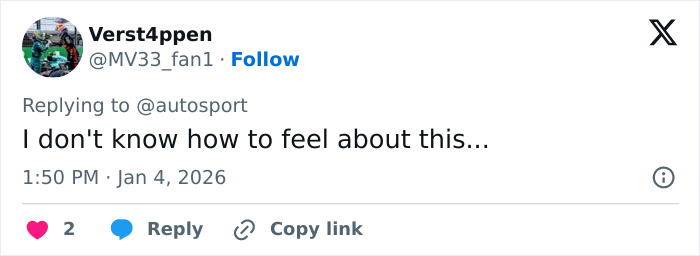 Tweet from Verst4ppen reacting to backlash faced by F1 star Pierre Gasly over Michael Schumacher tribute.