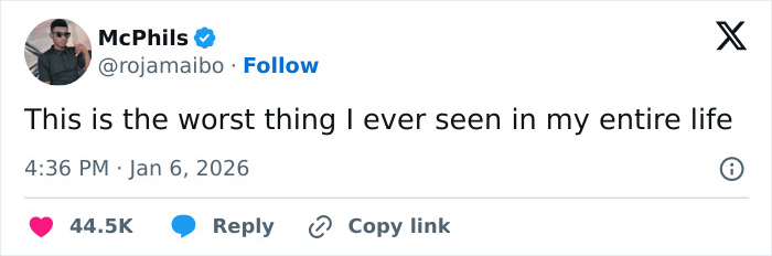 Tweet screenshot showing user McPhils commenting on viral breast reduction controversy and online trolling in 2026. Tweet screenshot showing user McPhils commenting on viral breast reduction controversy and online trolling in 2026.