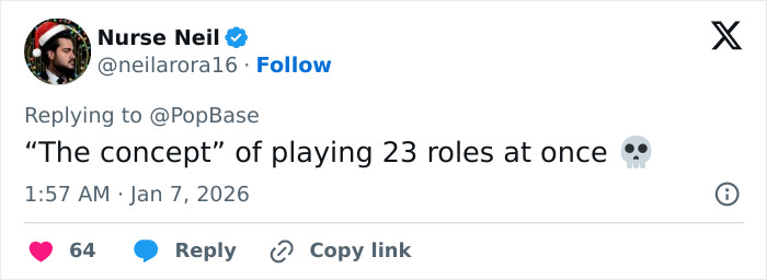 Tweet screenshot referencing Cynthia Erivo and Golden Globes: user replies The concept of playing 23 roles at once 💀 Tweet screenshot referencing Cynthia Erivo and Golden Globes: user replies The concept of playing 23 roles at once 💀