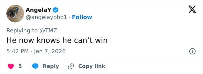AngelaY replies on Twitter commenting about the plot twist in Nick Reiner’s family breaking silence after lawyer quits case. AngelaY replies on Twitter commenting about the plot twist in Nick Reiner’s family breaking silence after lawyer quits case.