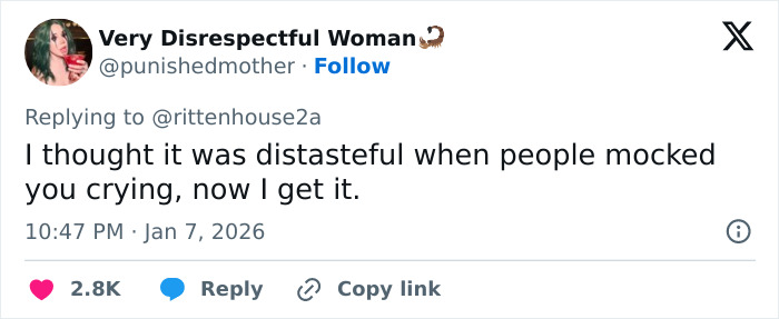 Screenshot of a tweet reacting to Kyle Rittenhouse’s response to the ICE slaying in Minneapolis. Screenshot of a tweet reacting to Kyle Rittenhouse’s response to the ICE slaying in Minneapolis.