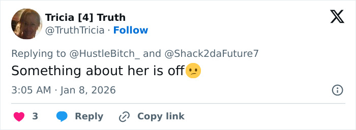 Social media comment expressing doubt about Erika Kirk&rsquo;s makeup transformation before Charlie&rsquo;s assassination.