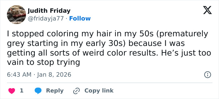 Tweet about hair coloring struggles and vain attempts, related to professional stylist revealing pink hair issues.