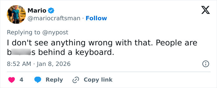 Screenshot of a pizzeria owner's viral salty reply to harsh online reviews on social media platform.