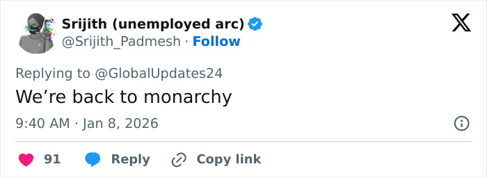 Screenshot of a viral social media post urging Barron Trump to marry Princess Isabella to secure Greenland and restore monarchy. Screenshot of a viral social media post urging Barron Trump to marry Princess Isabella to secure Greenland and restore monarchy.