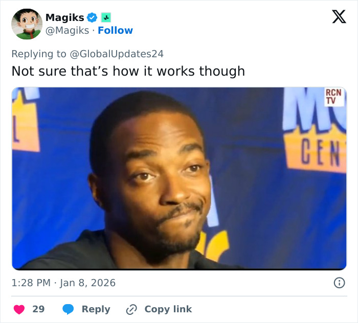 Man with skeptical expression during an interview, illustrating viral post urging Barron Trump marry Princess Isabella for Greenland. Man with skeptical expression during an interview, illustrating viral post urging Barron Trump marry Princess Isabella for Greenland.