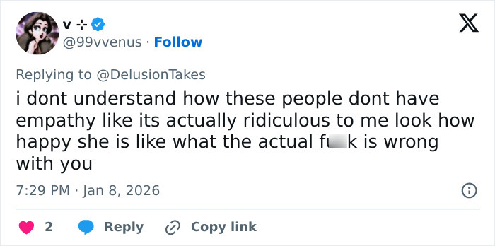 Screenshot of a Twitter reply expressing confusion over lack of empathy toward woman viral for breast reduction. Screenshot of a Twitter reply expressing confusion over lack of empathy toward woman viral for breast reduction.