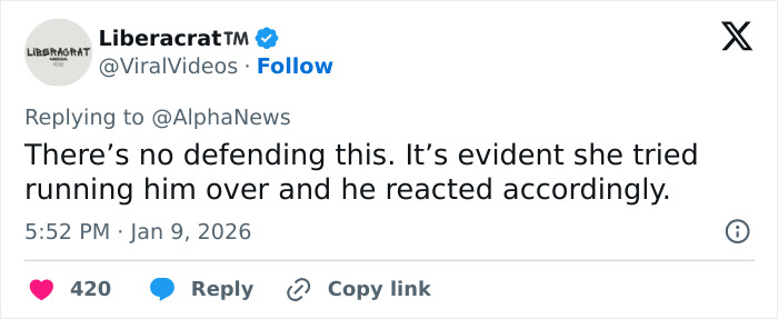 Tweet about ICE video providing missing context to fatal shooting of Renée Nicole Good, discussing reaction to attempted harm. Tweet about ICE video providing missing context to fatal shooting of Renée Nicole Good, discussing reaction to attempted harm.