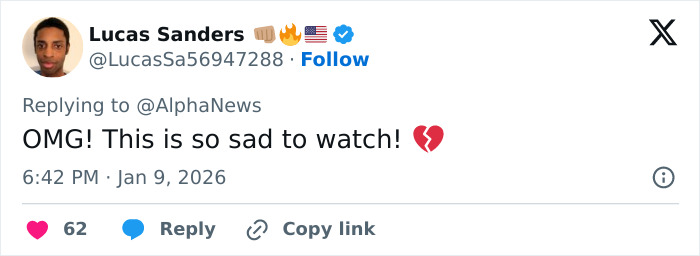 Screenshot of a tweet reacting emotionally to newly released ICE video adding context to fatal shooting. Screenshot of a tweet reacting emotionally to newly released ICE video adding context to fatal shooting.