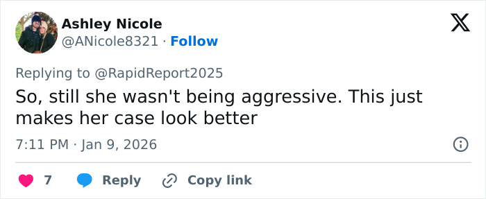 Tweet by Ashley Nicole discussing newly released ICE video adding missing context to fatal shooting of Renée Nicole Good. Tweet by Ashley Nicole discussing newly released ICE video adding missing context to fatal shooting of Renée Nicole Good.