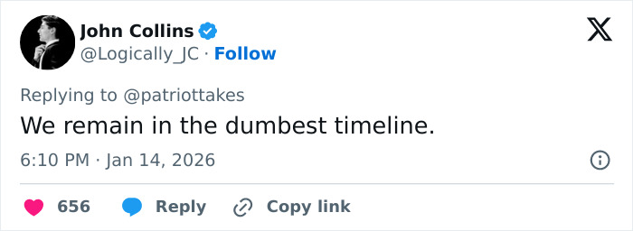 Tweet by John Collins criticizing a Mar-a-Lago event with people in dog masks and old-time costumes. Tweet by John Collins criticizing a Mar-a-Lago event with people in dog masks and old-time costumes.