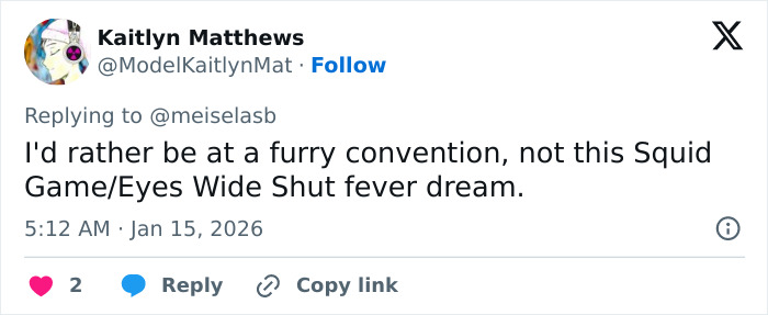 Screenshot of a Twitter reply mentioning a creepy Mar-a-Lago event with people in dog masks and old-time costumes. Screenshot of a Twitter reply mentioning a creepy Mar-a-Lago event with people in dog masks and old-time costumes.
