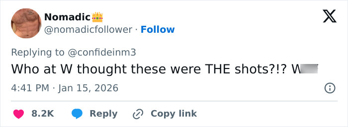 Screenshot of a tweet harshly criticizing Margot Robbie's underwater cover shoot, questioning who approved the photos. Screenshot of a tweet harshly criticizing Margot Robbie's underwater cover shoot, questioning who approved the photos.