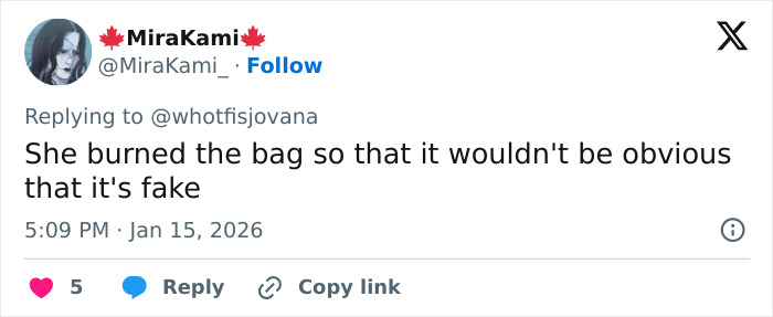 Screenshot of a viral tweet discussing a cremated Dior handbag in an unhinged Vinted listing.