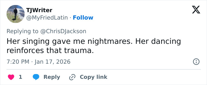 Tweet by TJWriter mocking Lara Trump&rsquo;s dance moves in her new music video causing online backlash and memes.