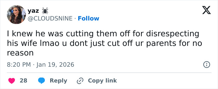 Tweet discussing Brooklyn Beckham&rsquo;s family feud and criticizing him for being out of touch after his social media posts.