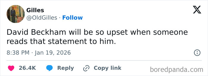 Screenshot of a humorous tweet about Victoria Beckham stealing the spotlight at her son’s wedding, inspiring memes.