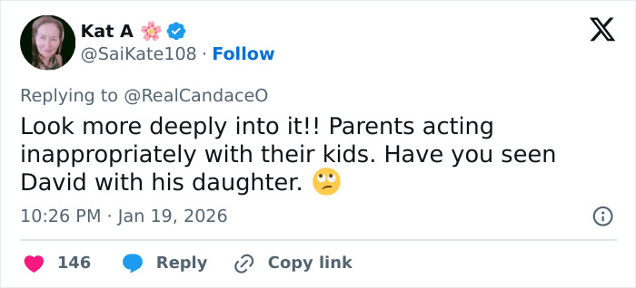 Twitter user responding to family feud comment, discussing Brooklyn Beckham being slammed as out of touch in fiery posts.