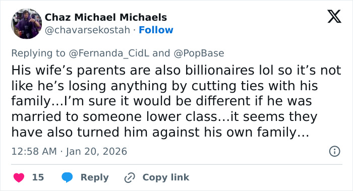 Screenshot of a tweet discussing Brooklyn Beckham’s family issues and Nicola Peltz’s background sparking theories. Screenshot of a tweet discussing Brooklyn Beckham’s family issues and Nicola Peltz’s background sparking theories.