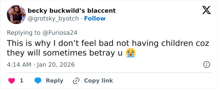 Social media post discussing betrayal, reflecting on Brooklyn Beckham&rsquo;s accusations against parents amid fan scrutiny.