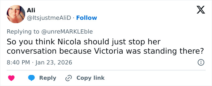 Tweet about tense exchange between Victoria Beckham and Nicola Peltz sparking viral attention amid ongoing feud.