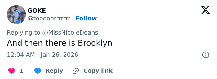 Screenshot of a tweet teasing Brooklyn Beckham amid ongoing family rift described as worst crisis faced. Screenshot of a tweet teasing Brooklyn Beckham amid ongoing family rift described as worst crisis faced.