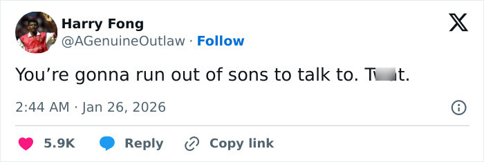 Screenshot of a social media post teasing David Beckham’s son amid ongoing family rift and crisis discussion.