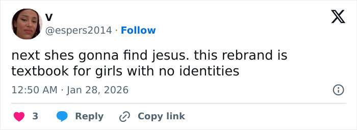 Tweet criticizing JoJo Siwa's latest confession, sparking heated reactions about her massive transformation online. Tweet criticizing JoJo Siwa's latest confession, sparking heated reactions about her massive transformation online.