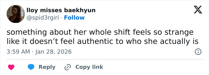 Twitter user commenting on JoJo Siwa’s massive transformation, expressing feelings of the shift being strange and inauthentic. Twitter user commenting on JoJo Siwa’s massive transformation, expressing feelings of the shift being strange and inauthentic.