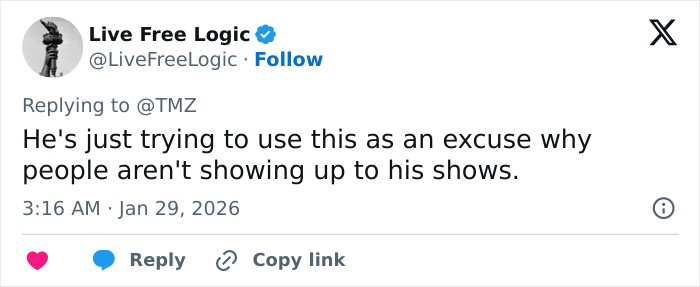 Screenshot of a tweet discussing controversy with star actor telling fans to choose between him and ICE. Screenshot of a tweet discussing controversy with star actor telling fans to choose between him and ICE.