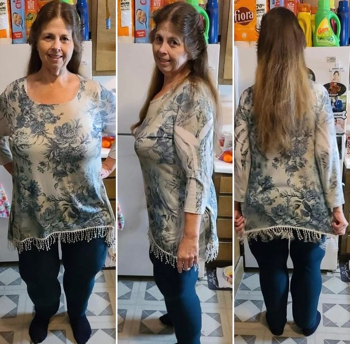 Pauline Potter mostrando a transformação da perda de peso em um top floral e leggings, relacionado às histórias de pessoas mais pesadas já registradas. Pauline Potter mostrando a transformação da perda de peso em um top floral e leggings, relacionado às histórias de pessoas mais pesadas já registradas.