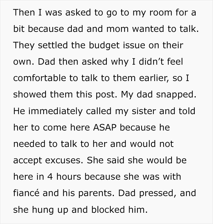 Woman witnesses sister turn into a bridezilla, calls family meeting, tension rises as dad confronts her about conflict. Woman witnesses sister turn into a bridezilla, calls family meeting, tension rises as dad confronts her about conflict.