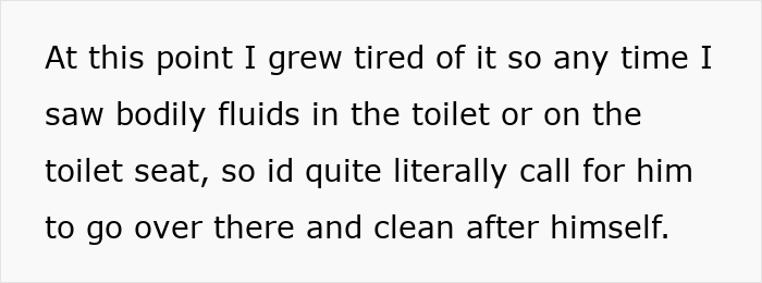 Alt text: Sister frustrated by brother leaving stains on toilet seat, publicly shaming him to stop the bad habit.