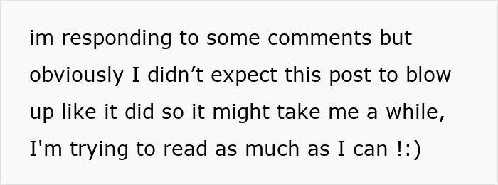 Person typing on a laptop, responding to comments about a post related to ignoring food allergy restrictions.