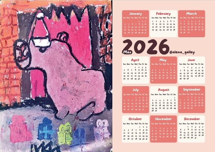 I&rsquo;m An Art Teacher, And For New Year&rsquo;s I Wanted My Students To Feel Like Real Artists - So I Turned Their Drawings Into Wall Calendars.