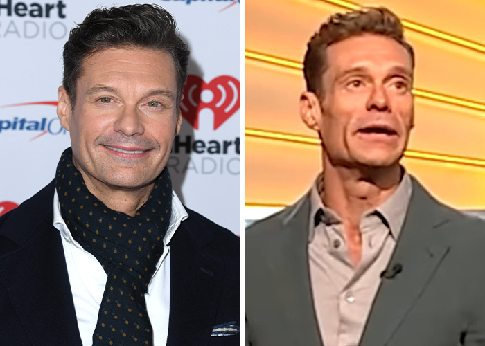 Ryan Seacrest with a noticeably lean and extremely skinny face, reflecting a growing Hollywood trend in appearance.